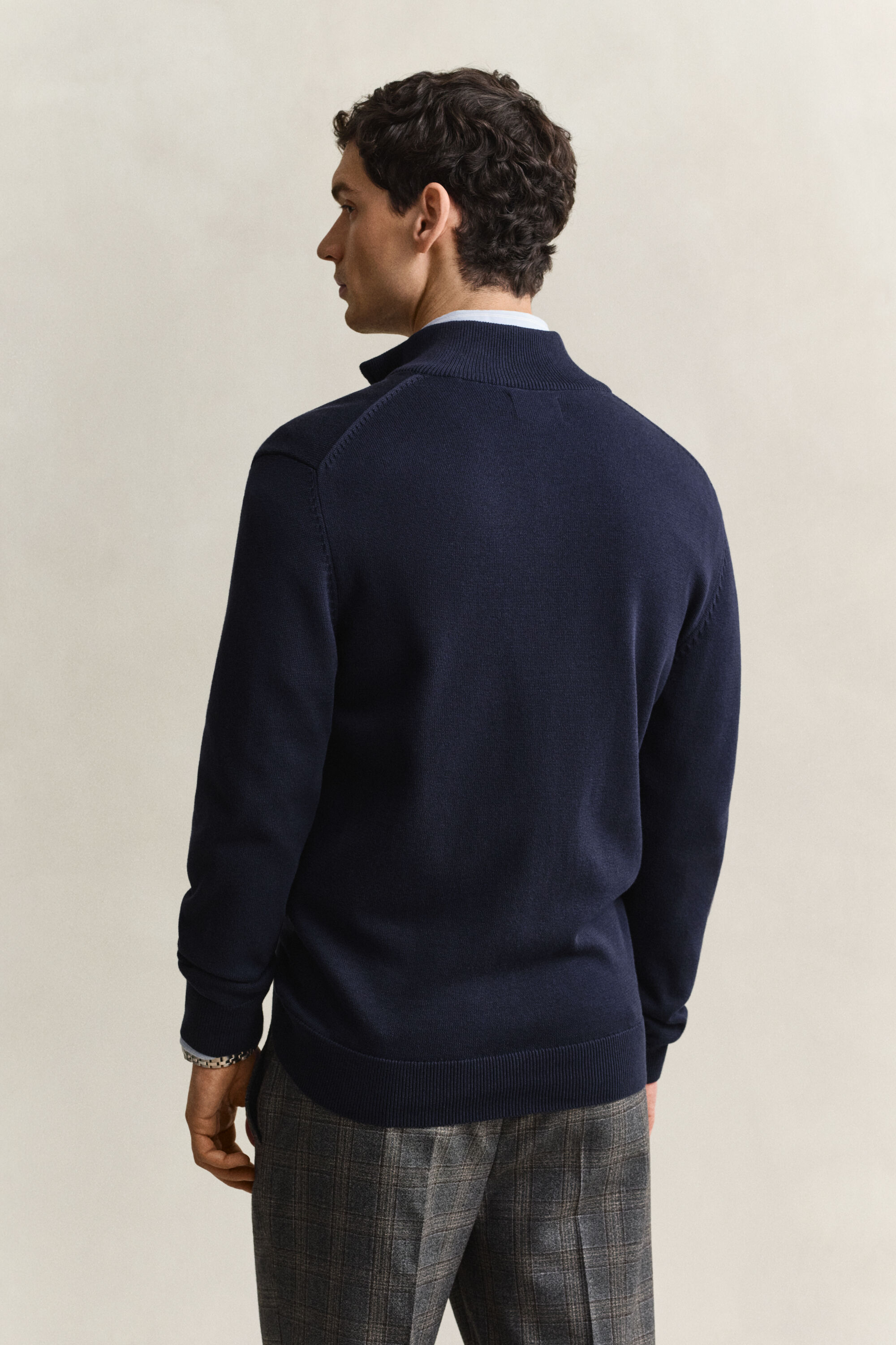 Cardigan zippé en coton décontracté