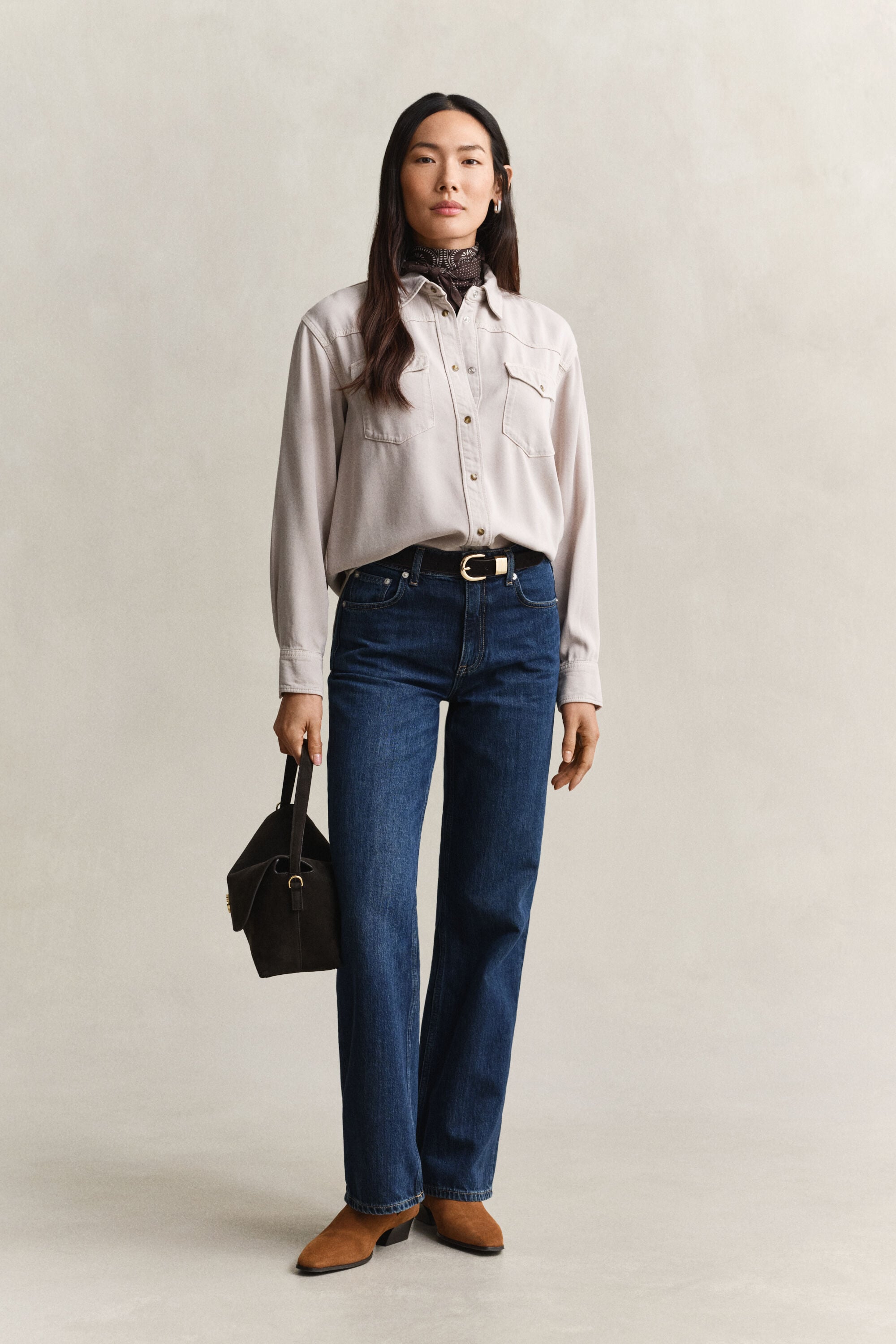 Chemise style ranger en sergé de denim