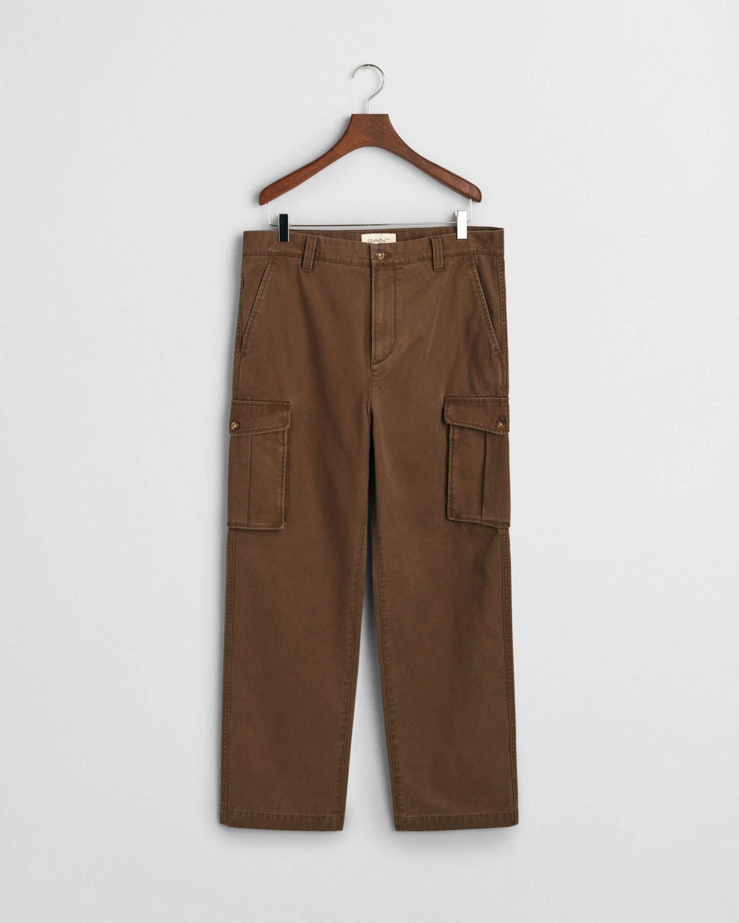 Pantalon cargo regular fit en sergé de coton