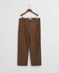 Pantalon cargo regular fit en sergé de coton