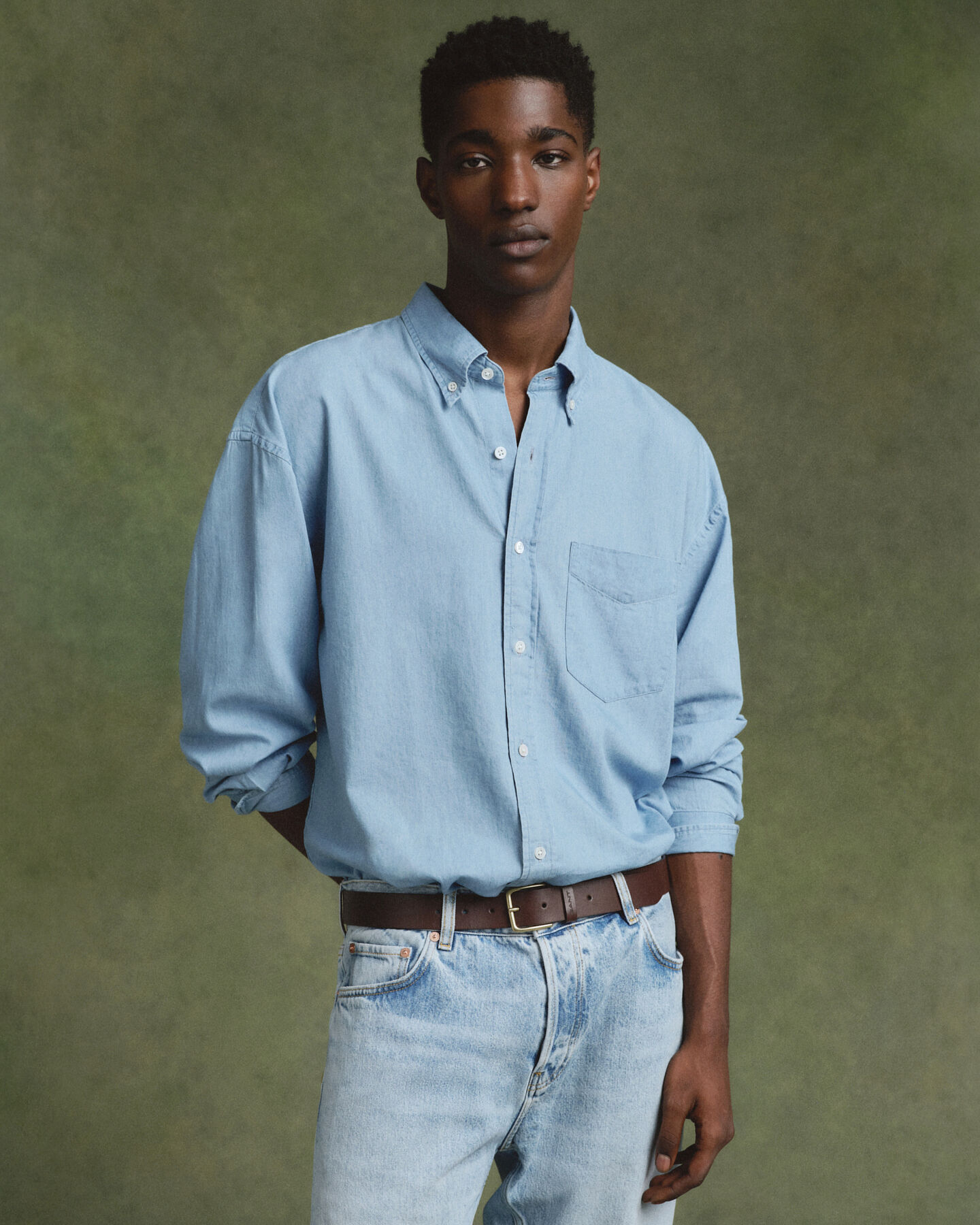 Chemise coupe ultra-ample indigo Luxury