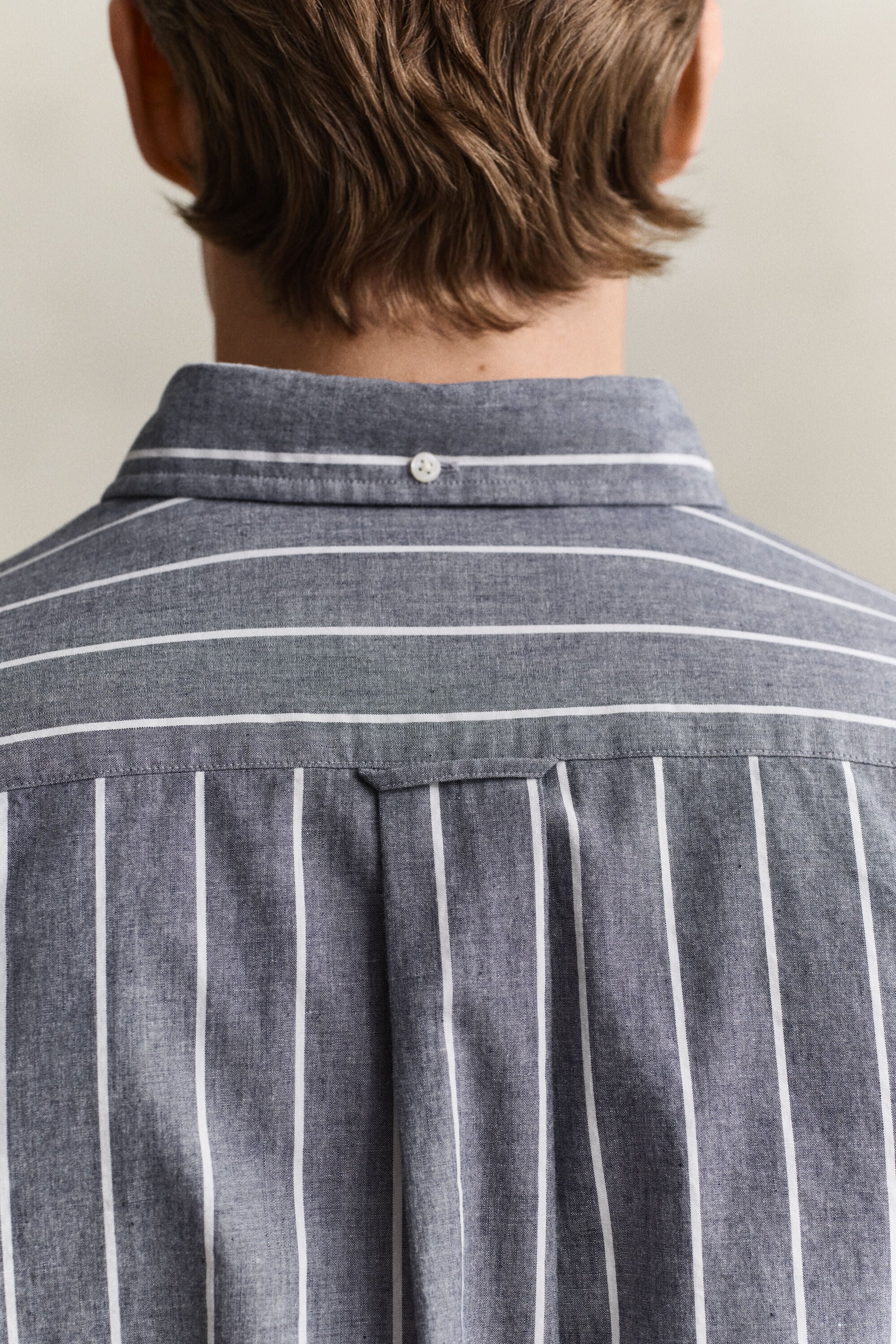 Chemise à rayures en popeline chinée