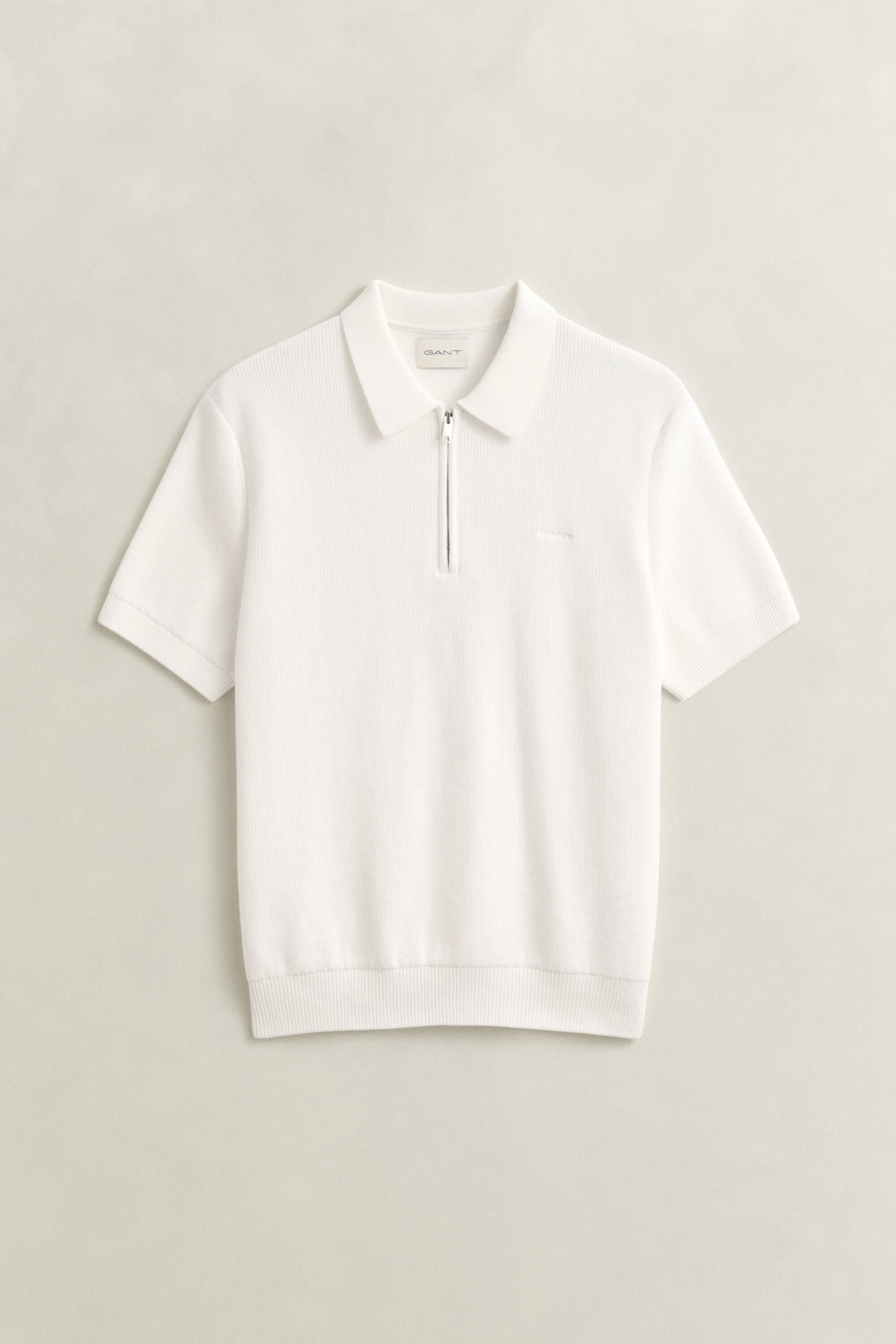 Pull façon polo en coton côtelé