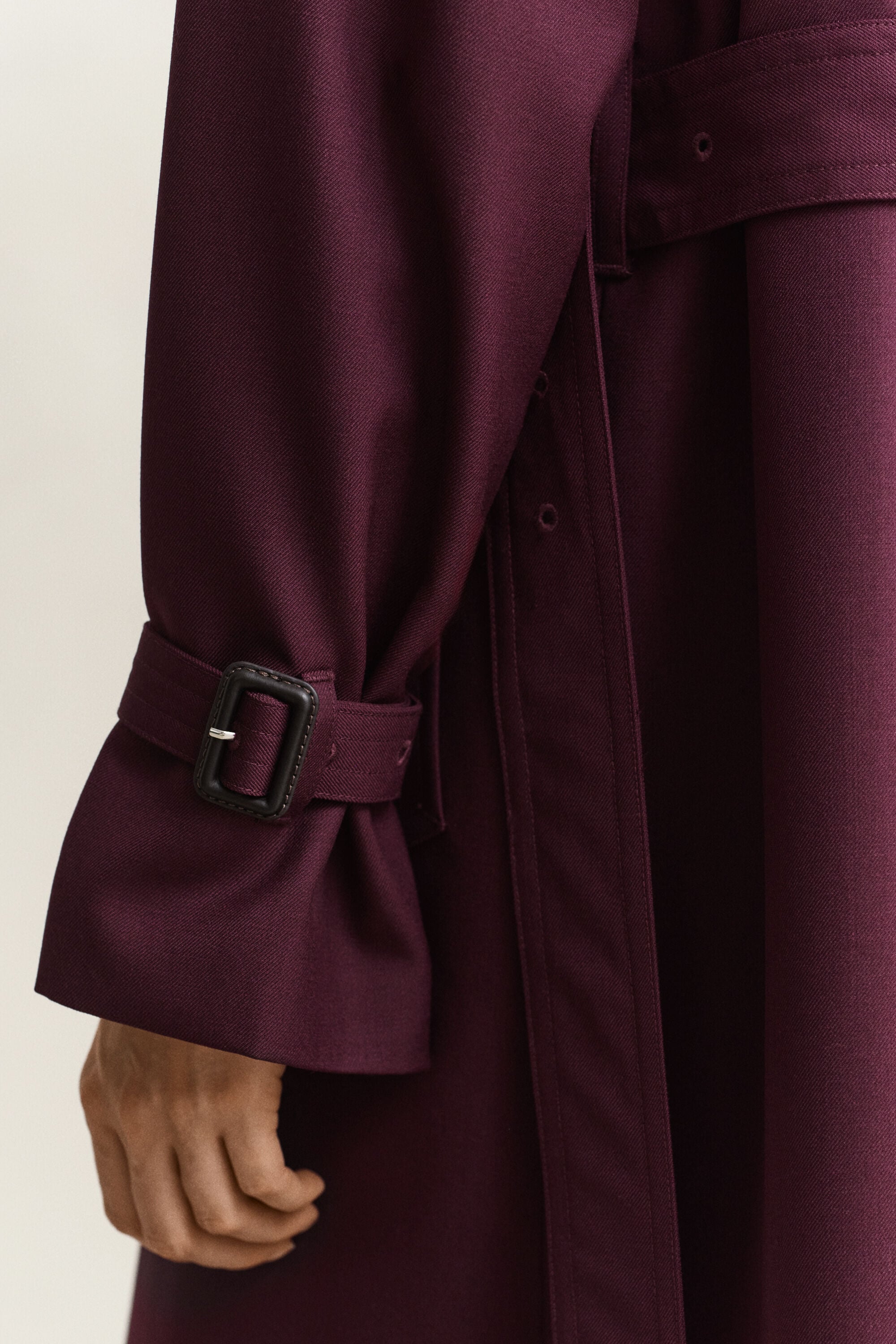 Trench-coat en laine mélangée