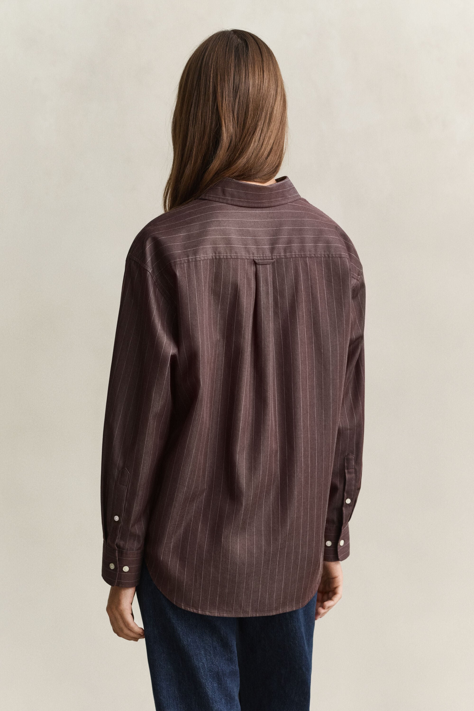 Chemise décontractée en popeline à rayures