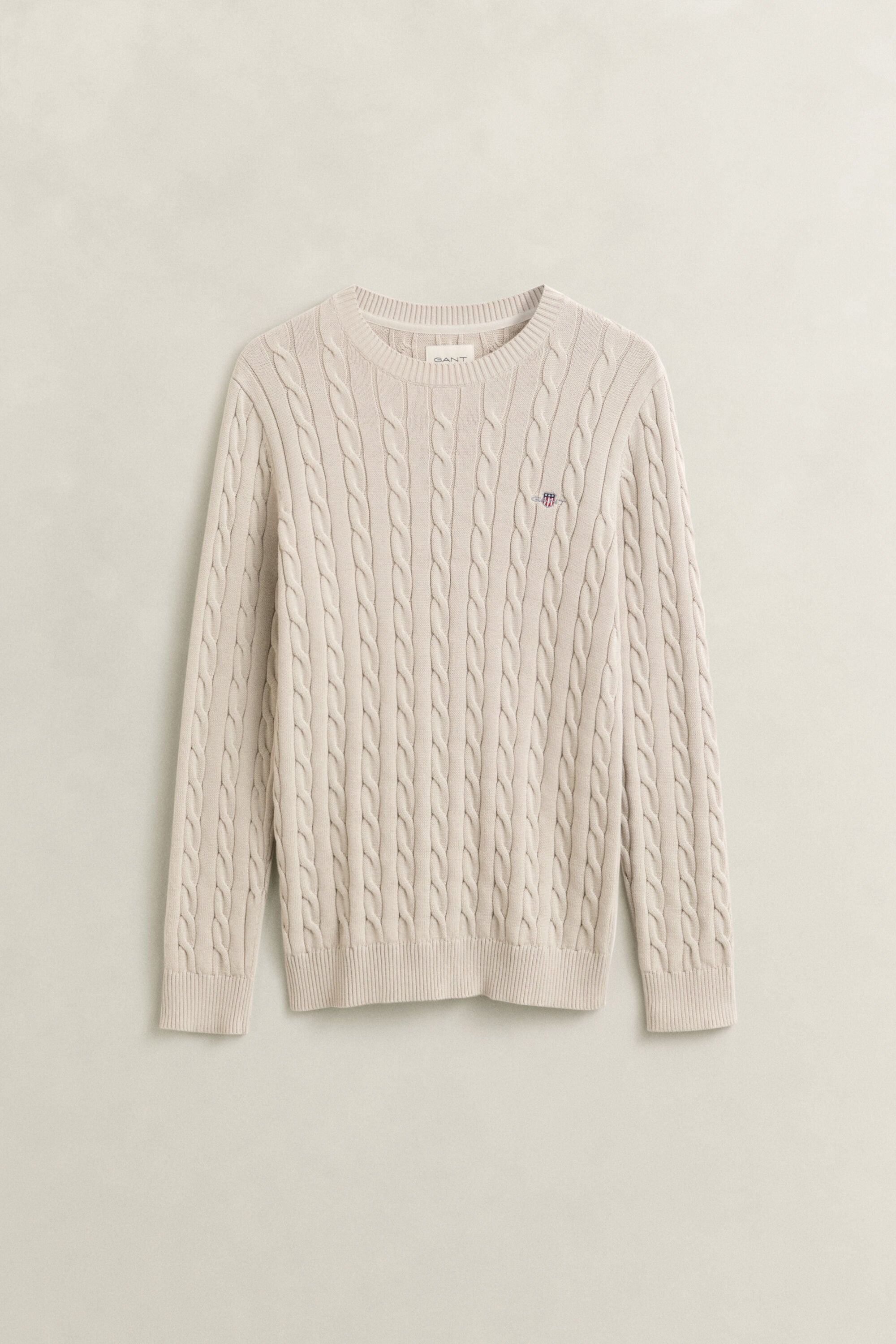 Pull col rond en maille de coton torsadée