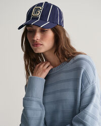 Pull ras du cou en coton &agrave; rayures Tonal