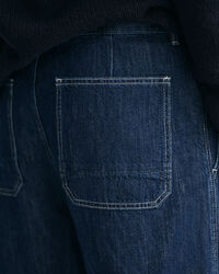 Jean relaxed fit en coton et lin