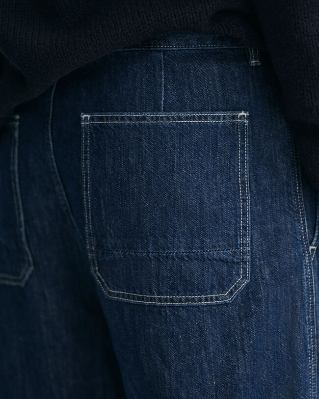 Jean relaxed fit en coton et lin