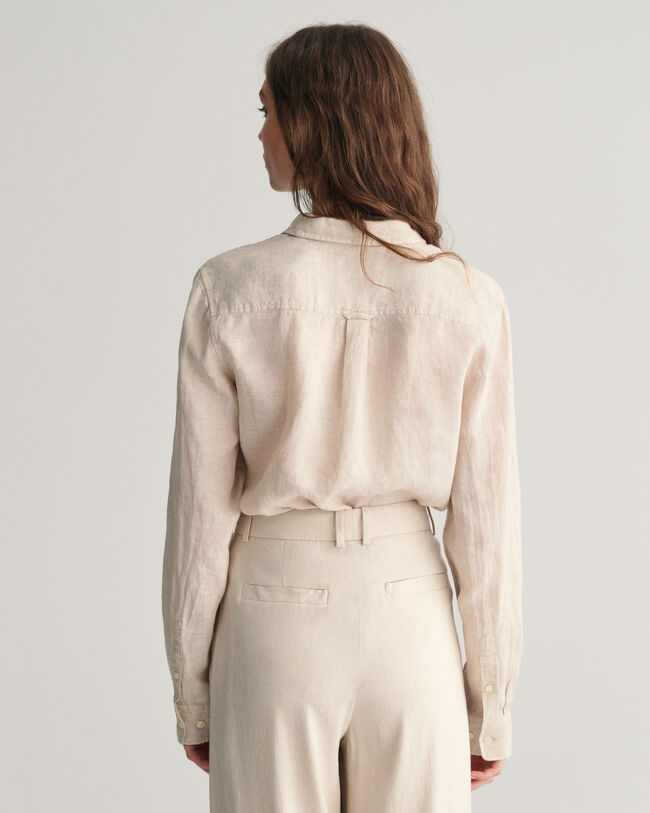 Chemise regular fit en chambray de lin