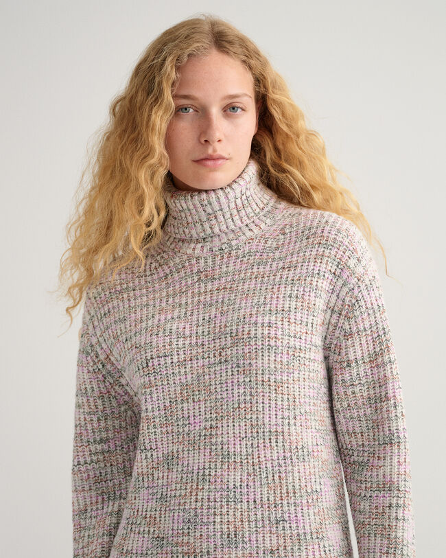 Robe col roul&eacute; multicolore