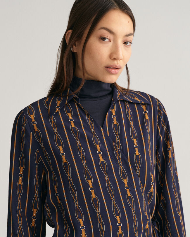 Robe portefeuille regular fit à rayures Rope