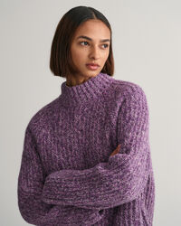 Pull &agrave; col droit multicolore