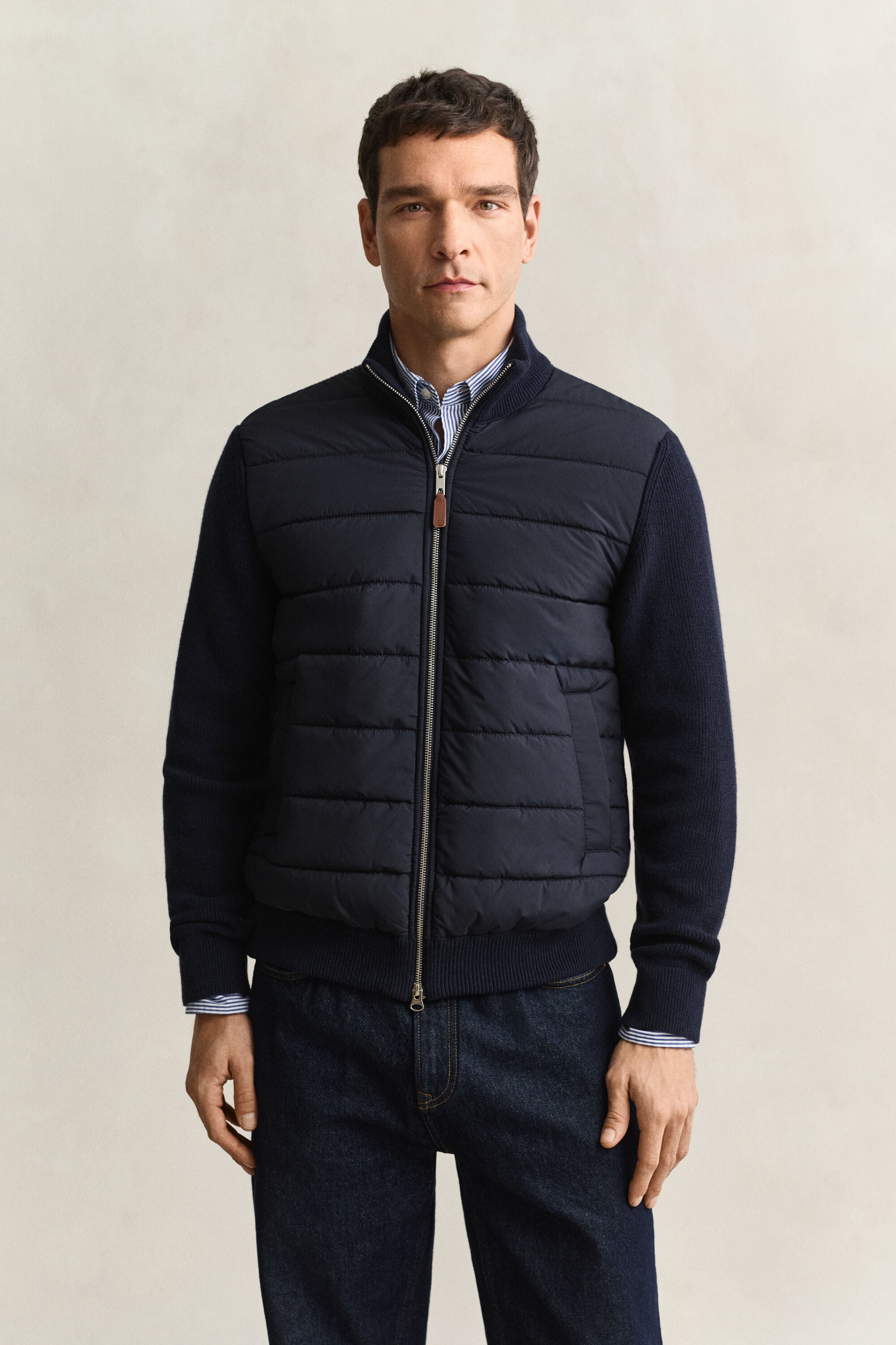 Cardigan zippé hybride