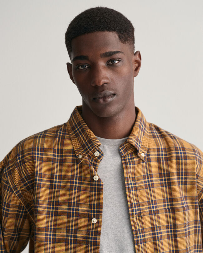 Chemise coupe d&eacute;contract&eacute;e &agrave; carreaux textur&eacute;e