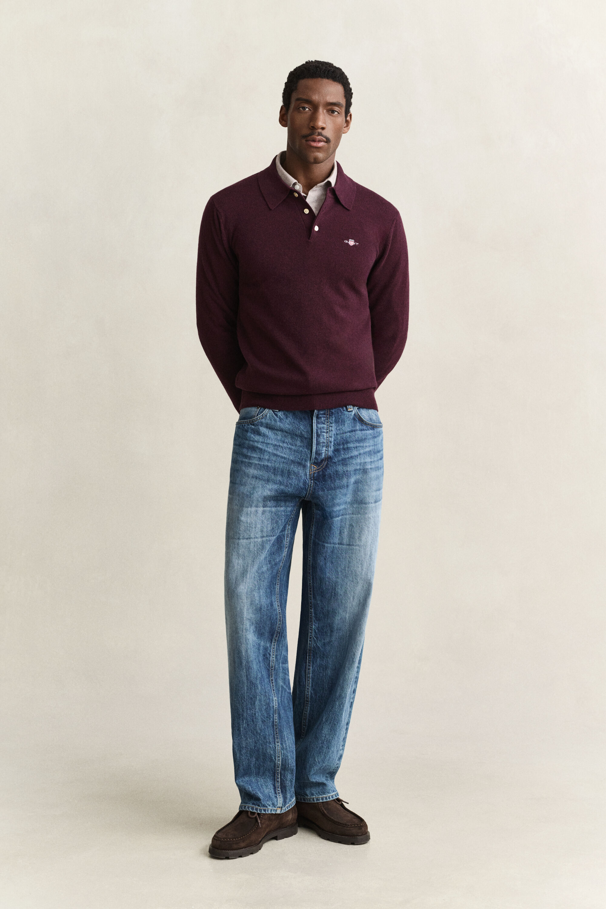 Pull polo en laine d'agneau ultrafine