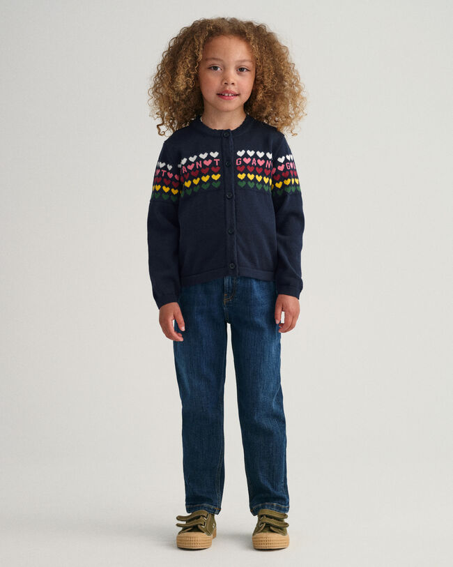 Cardigan en maille à cœurs Girls