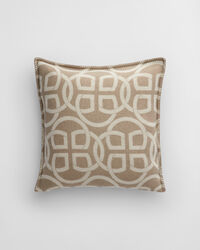 Housse de coussin en laine à monogrammes