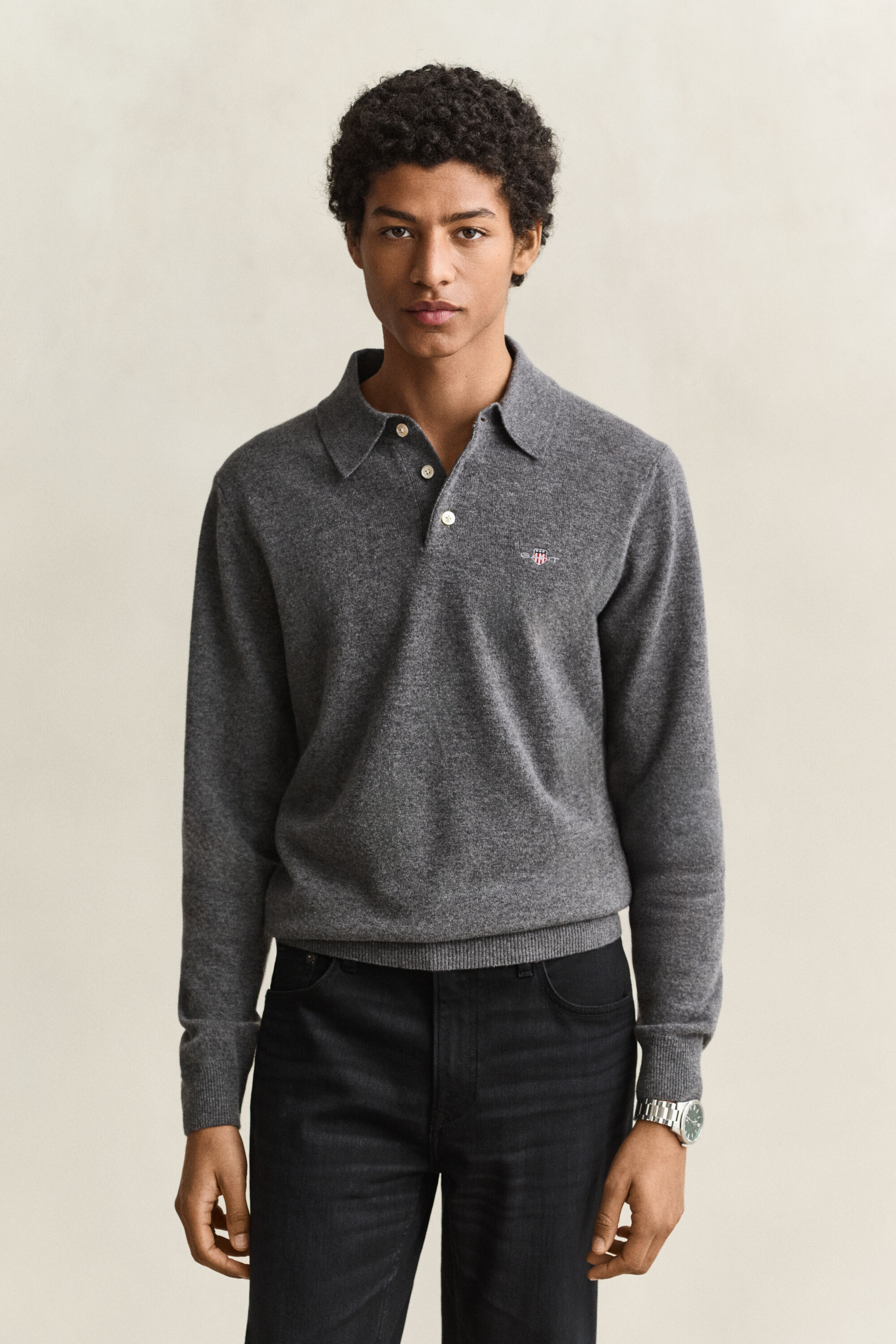 Pull polo en laine d'agneau ultrafine
