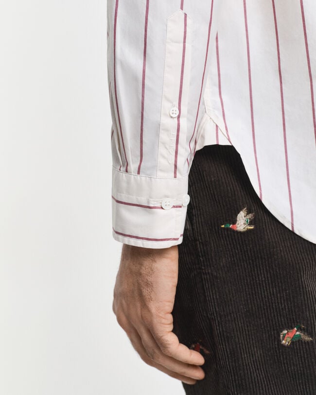 Chemise coupe décontractée à rayures Heritage Poplin