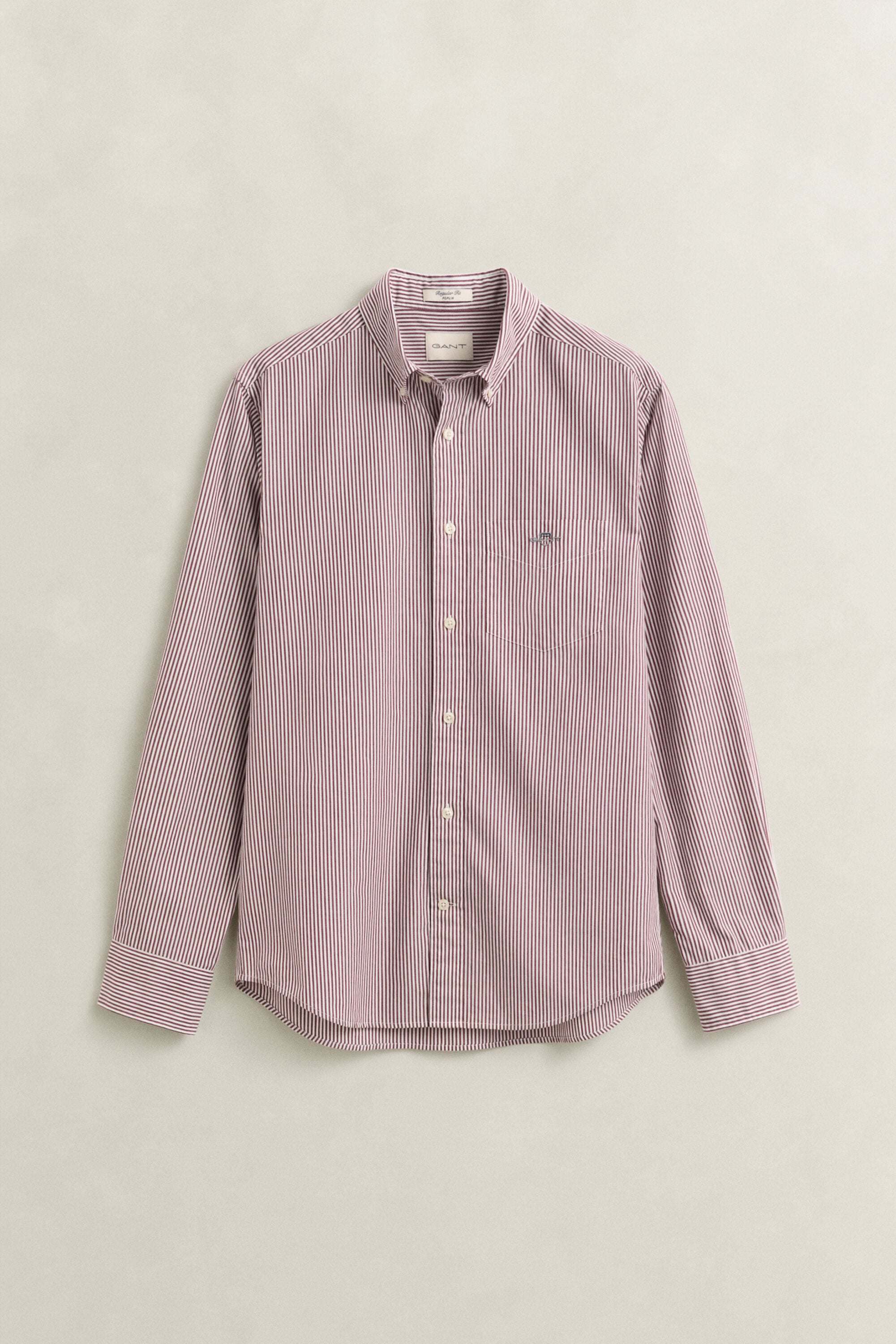 Chemise regular en popeline à rayures classique