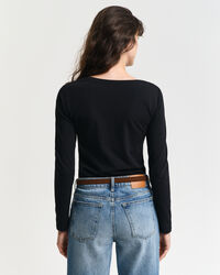 Haut à encolure dégagée et manches longues