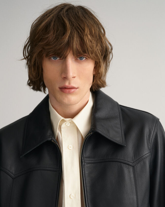 Veste courte en cuir