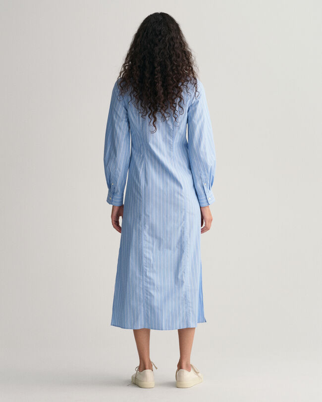 Robe-chemise longueur midi &agrave; rayures
