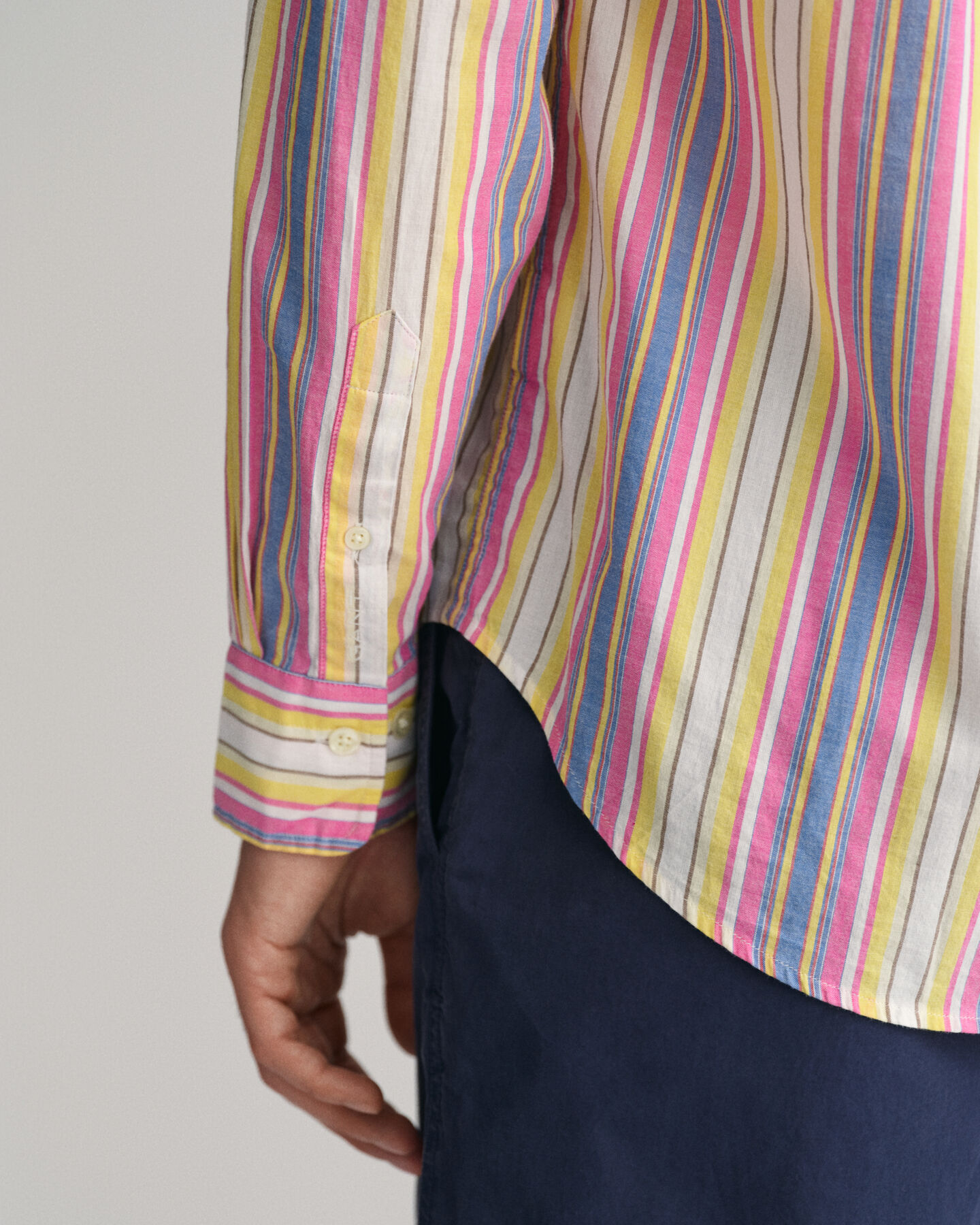 Chemise relaxed fit &agrave; rayures multicolores