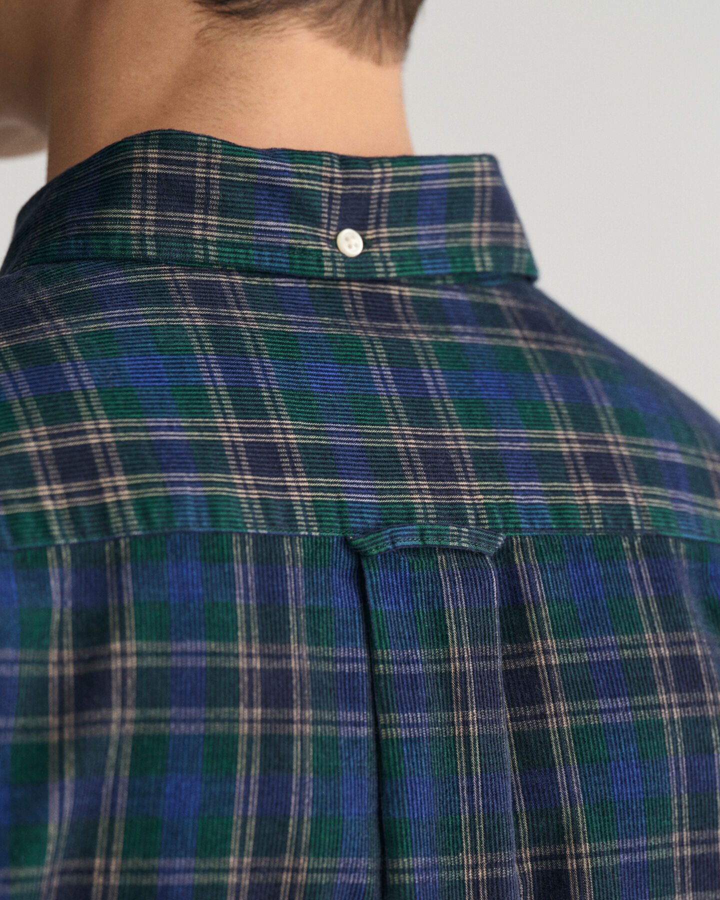 Chemise regular fit en velours c&ocirc;tel&eacute; &agrave; carreaux