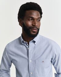 Chemise coupe regular à rayures et à pois dobby