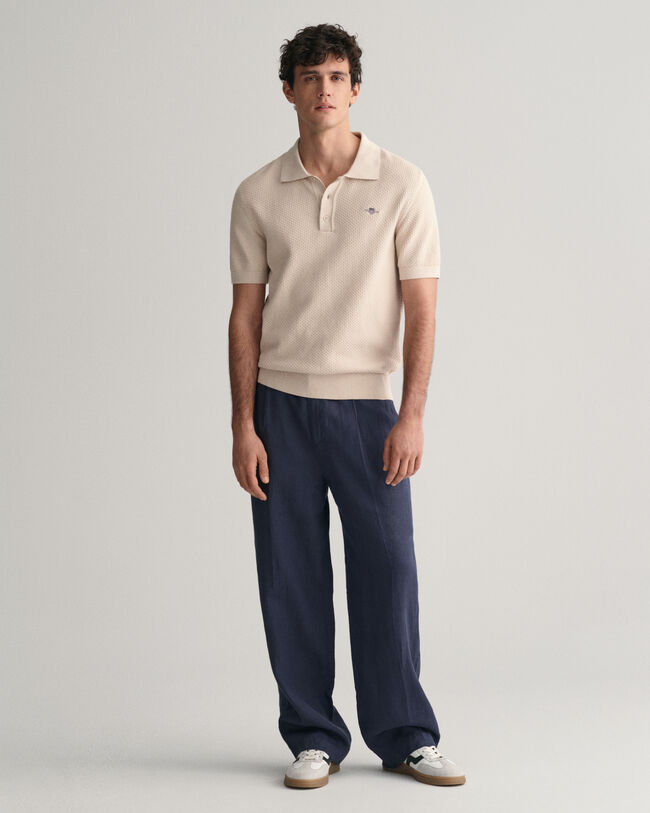 Pull fa&ccedil;on polo en coton Structured