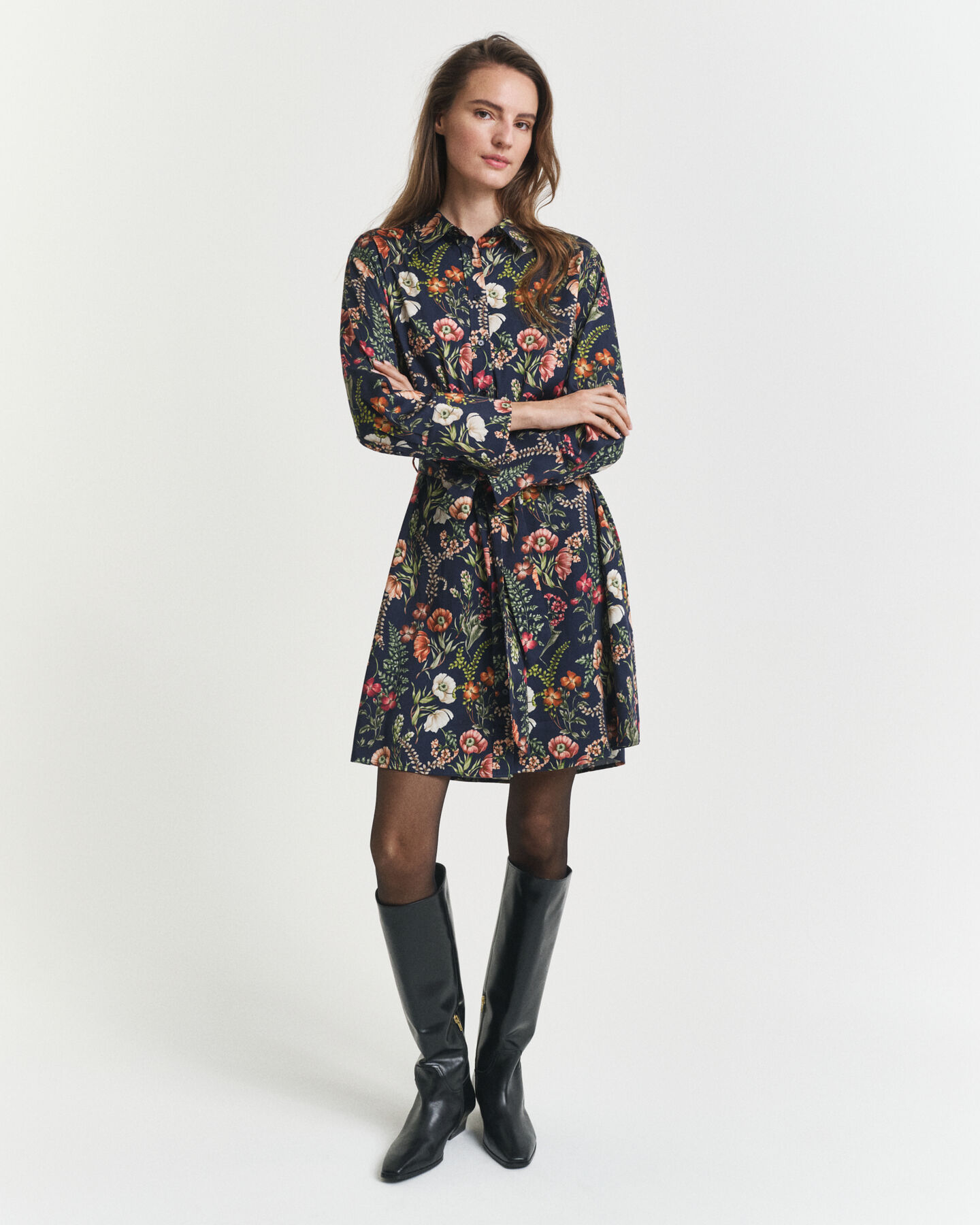 Robe-chemise en viscose à imprimé floral