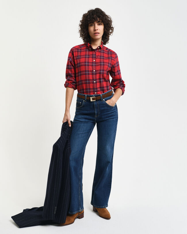 Chemise regular fit en flanelle à carreaux