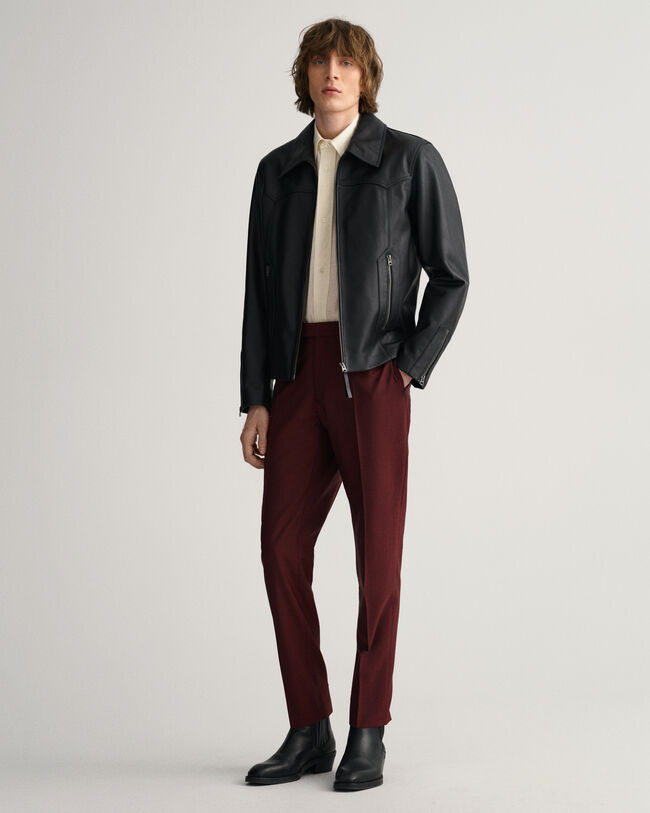 Veste courte en cuir