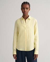 Chemise regular fit en chambray de lin