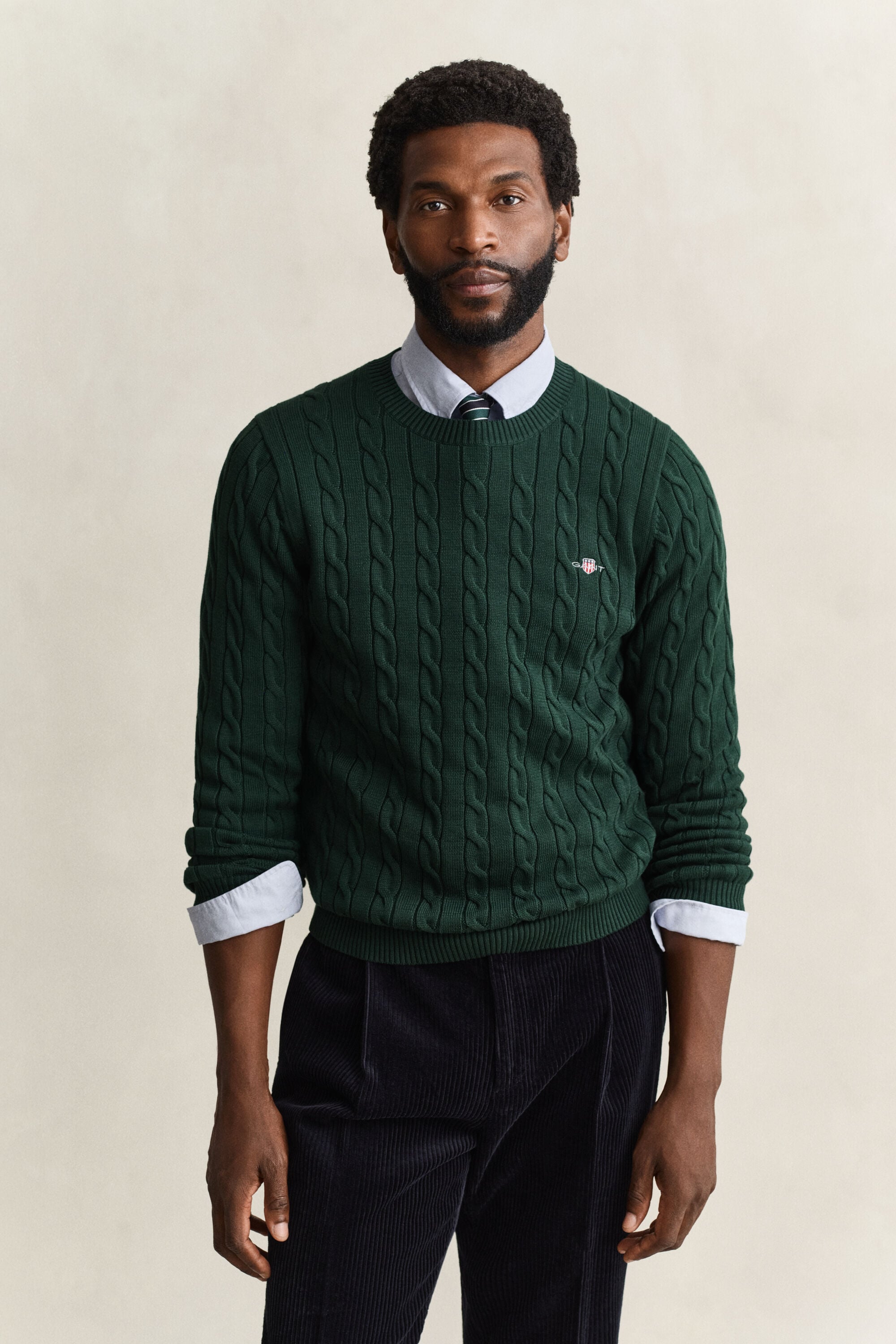 Pull en maille torsadée classique