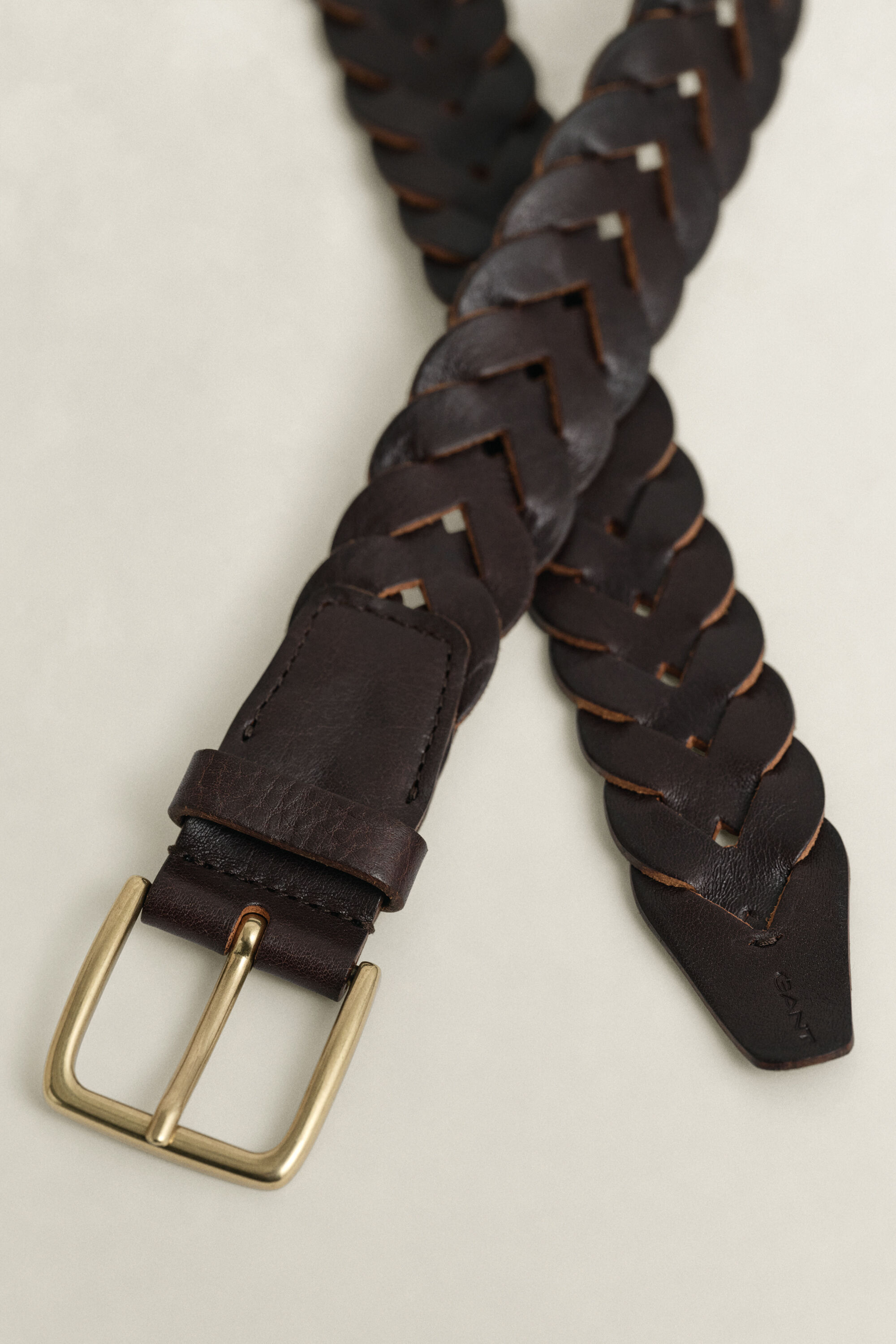 Ceinture en cuir tressé