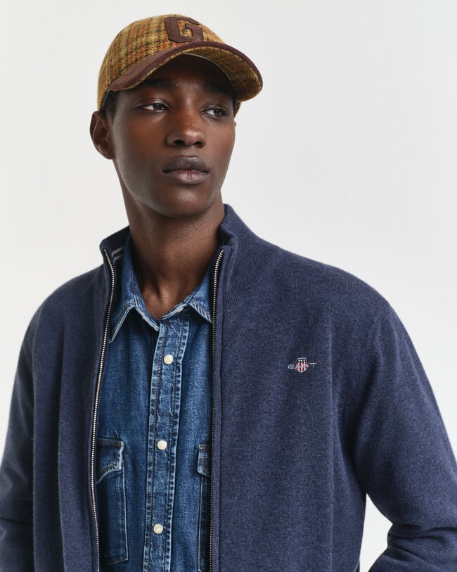 Cardigan zippé en laine d'agneau ultra-fine