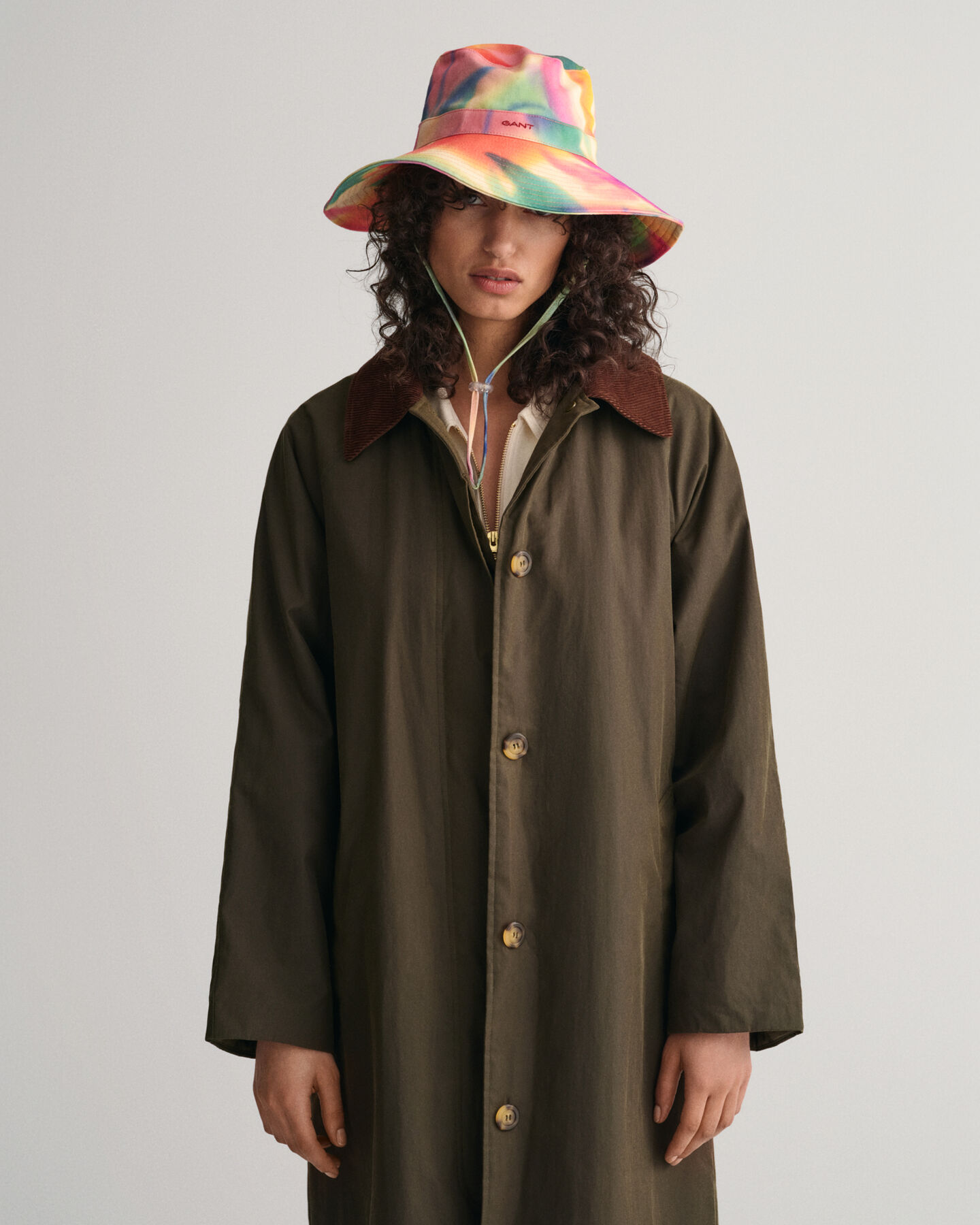 Chapeau en serg&eacute; de coton imprim&eacute;