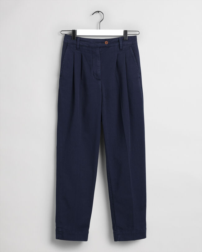 Pantalon chino plissé à taille haute