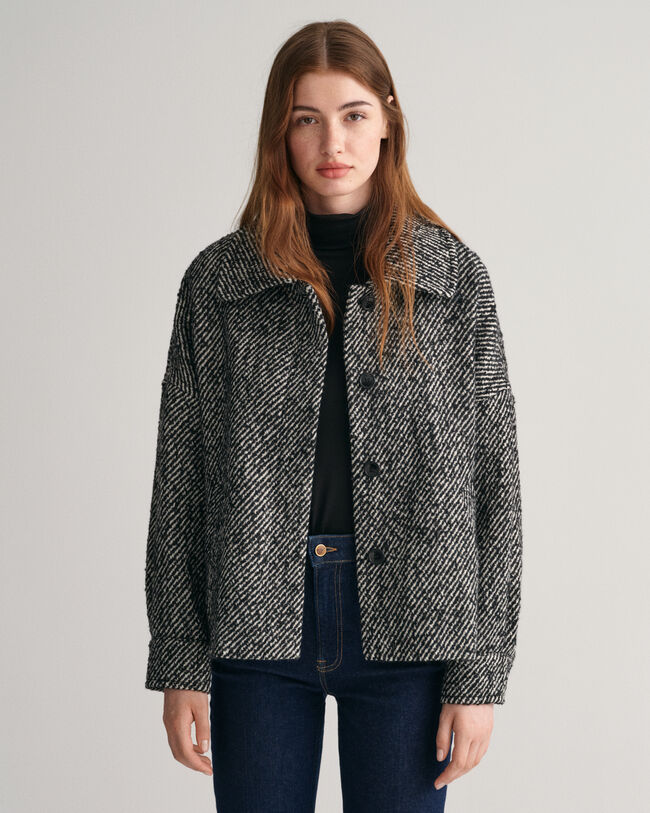 Veste courte en laine avec motif