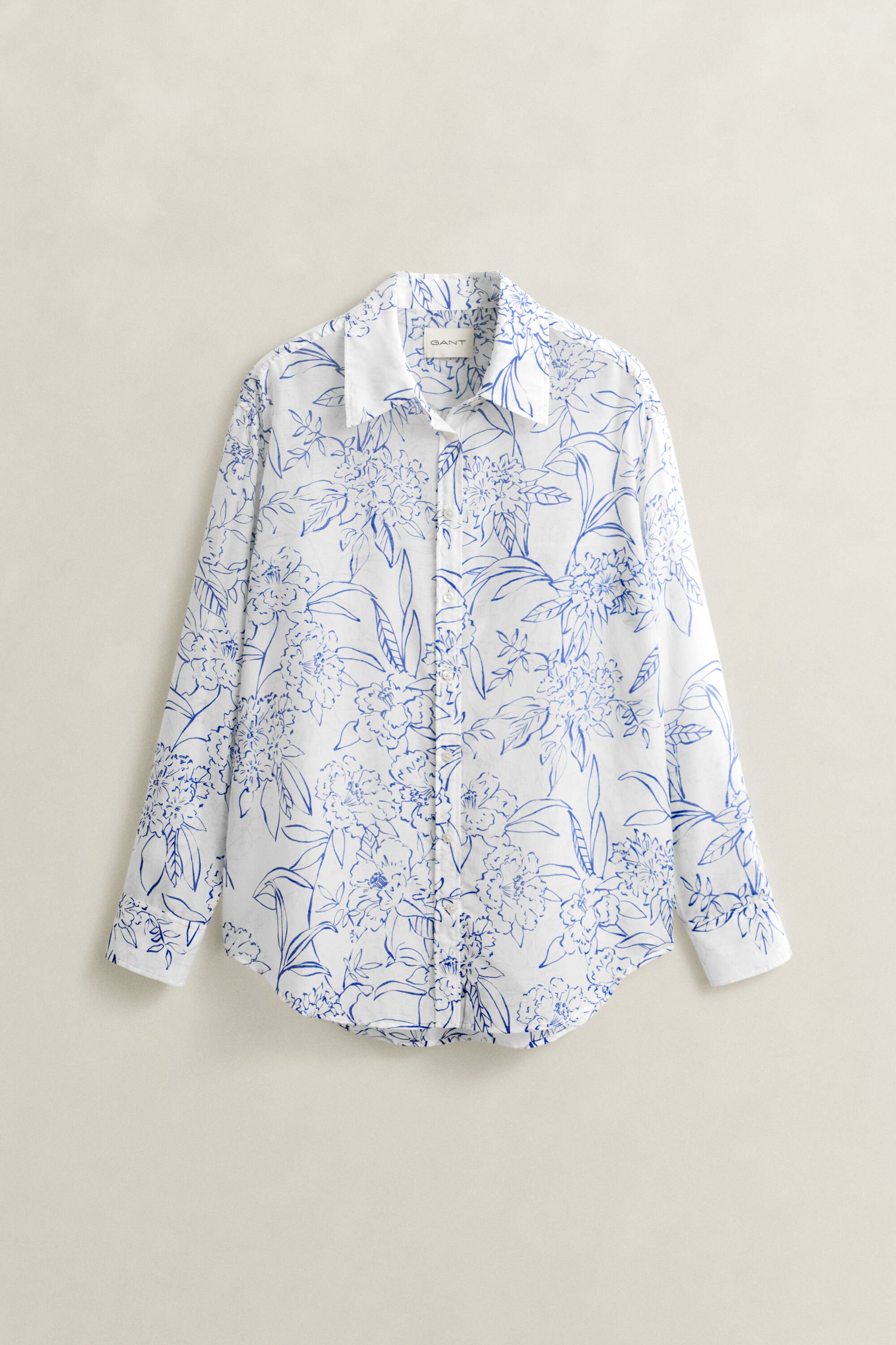Chemise en coton et soie à fleurs