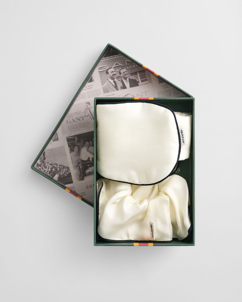 Coffret cadeau masque de sommeil en soie et chouchou