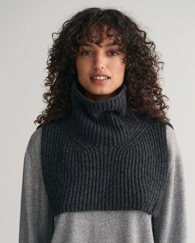 Pull sans manches en maille côtelée