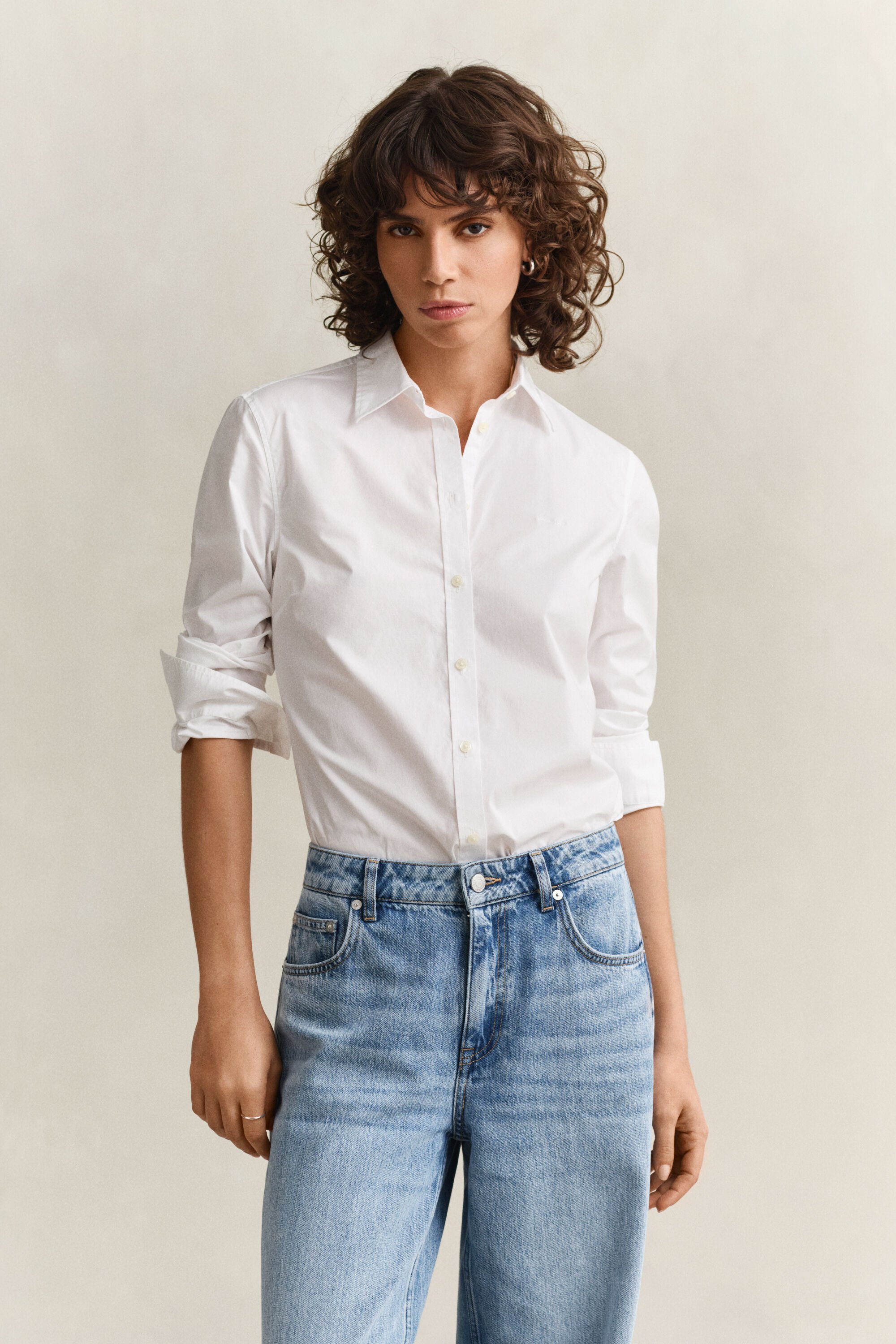 Chemise coupe slim en popeline