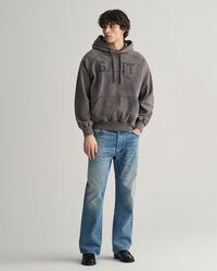 Sweat &agrave; capuche &agrave; d&eacute;lavage vintage