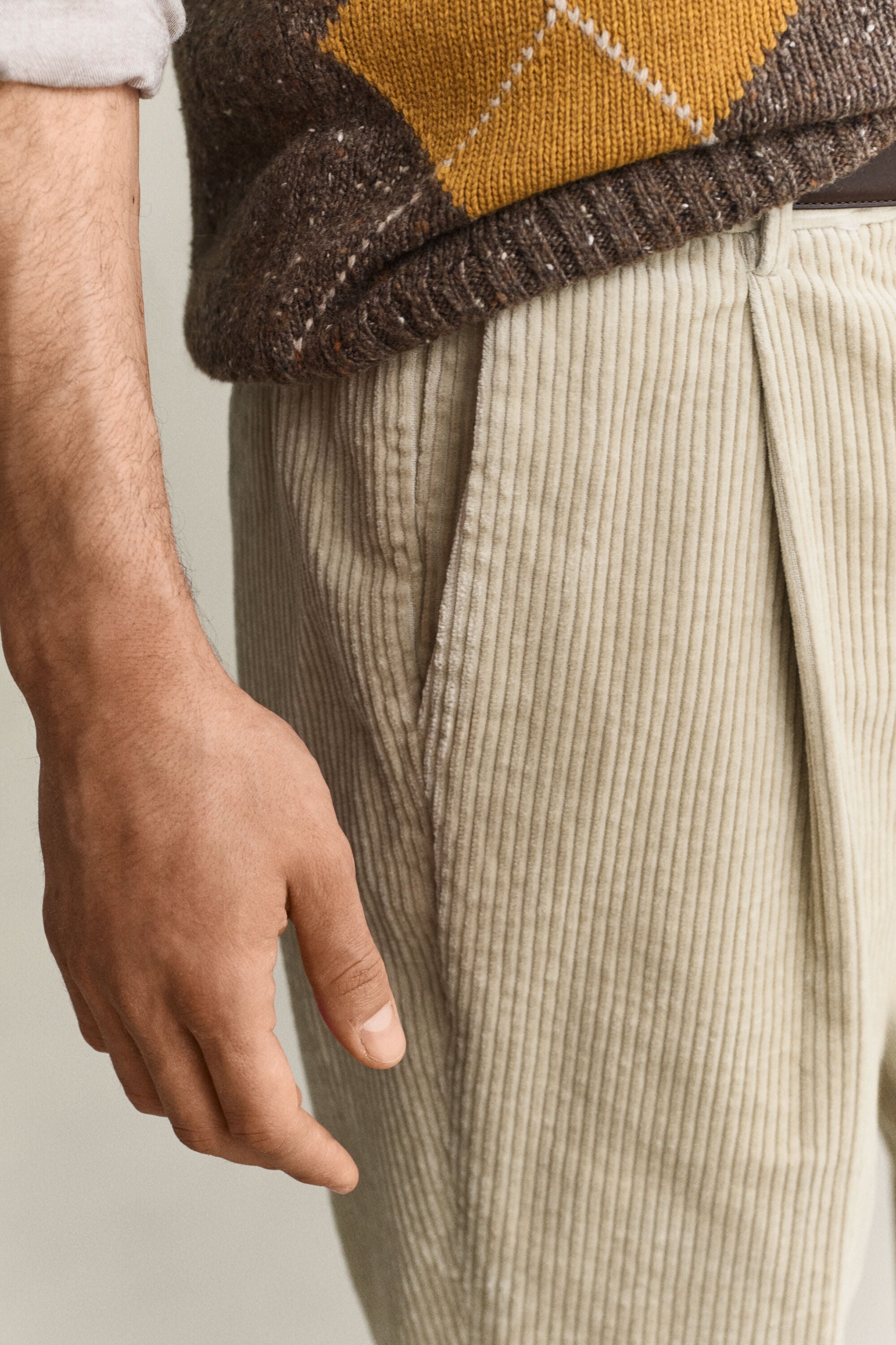 Pantalon de costume en velours côtelé