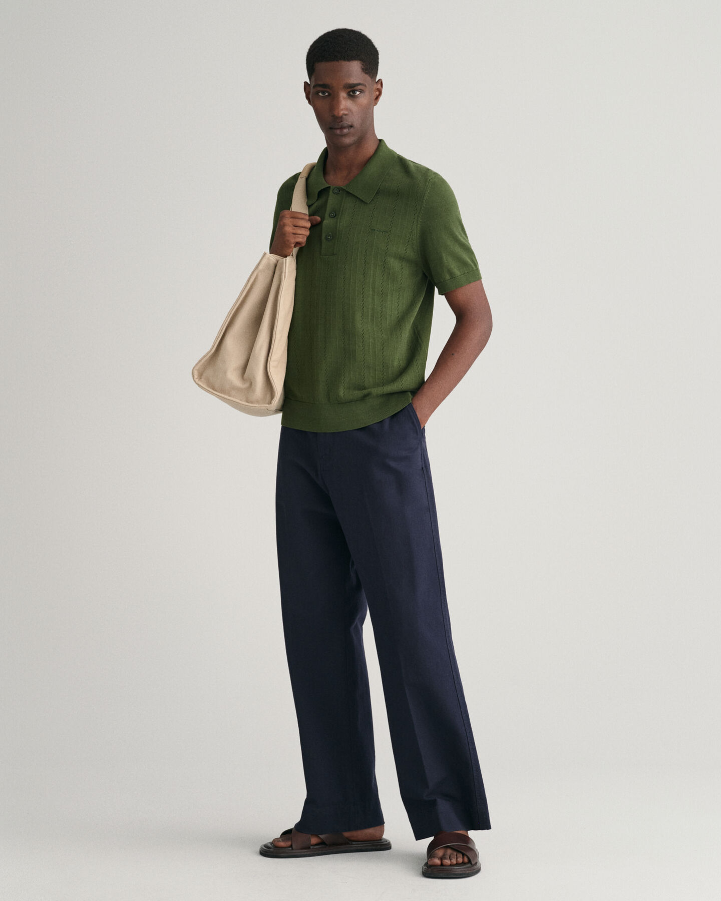 Pull fa&ccedil;on polo Pointelle Textured