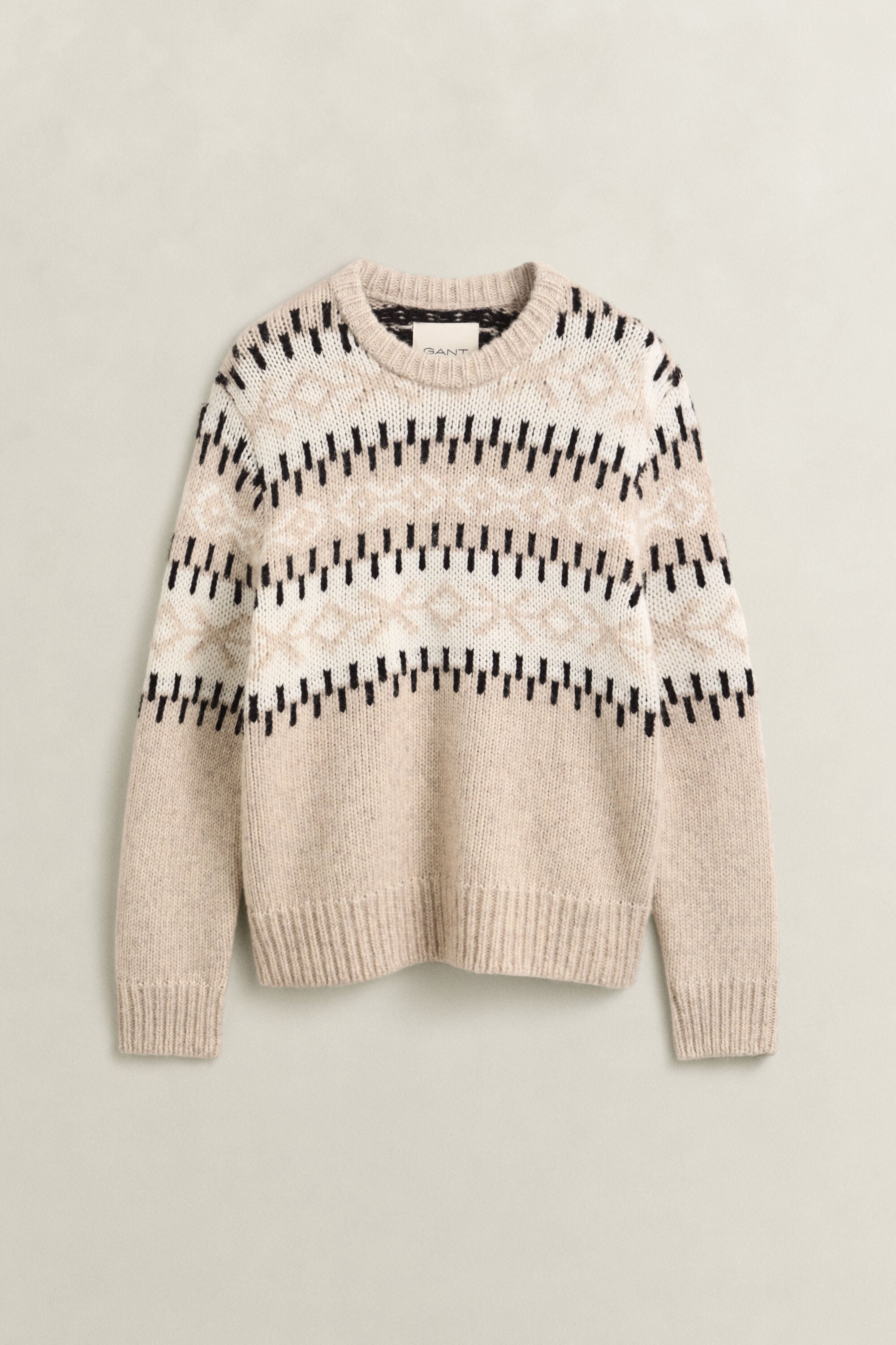 Pull jacquard en laine d’alpaga mélangée